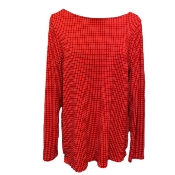 J. Jill Ponte Long Sleeve Checkered Top - Picture 1 of 5